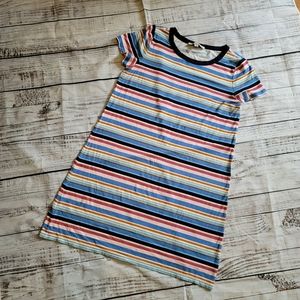 LOFT Multicolor Striped Dress Women Size M Short Sleeves